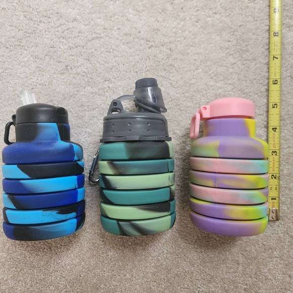 Colorful Collapsible Water Bottles, Flexible, Fun! - Picture 1 of 7